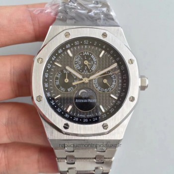 Réplica relogio Audemars Piguet Royal Oak Perpetual Calendar 41MM 26574ST.OO.1220ST.02 Aco Inoxidável Marcador Preto