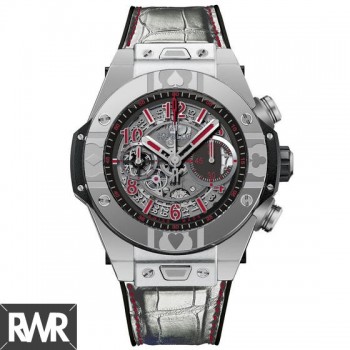 Réplica do relógio Hublot Big Bang UNICO World Poker Tour Titanium 45mm 411.SX.1170.LR.WPT15