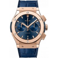 Réplica relogio Hublot Classic Fusion Blue Chronograph King Gold 521.OX.7180.LR