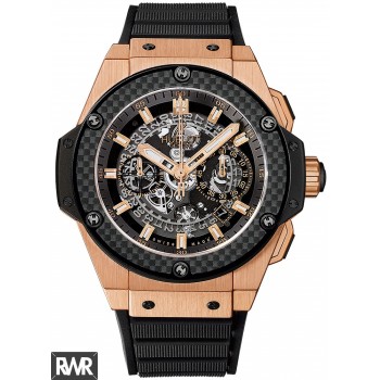 Réplica relogio Hublot King Power Unico King Gold Carbono 701.OQ.0180.RX