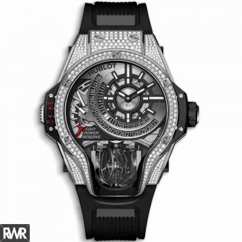 Copiar Hublot MP-09 Tourbillon Bi-Axis Titanium Pavé