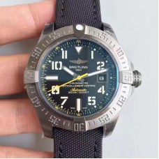 Réplica Breitling Avenger II Seawolf A1733110/BC30/435X/A20BASA.1 Mostrador preto em aço inoxidável