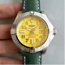 Réplica Breitling Avenger II Seawolf A1733110/I519/189X/A20BASA.1 Mostrador amarelo em aço inoxidável