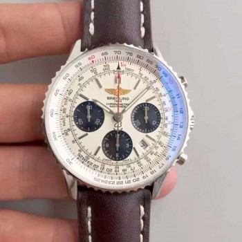 Réplica Breitling Navitimer 01 AB012012/BB01/437X/A20BA.1 Mostrador branco em aço inoxidável