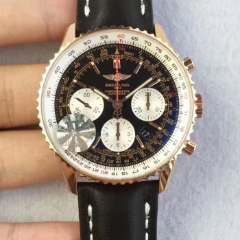 Réplica Breitling Navitimer 01 RB012012.BA49.435X.R20BA.1 Mostrador em ouro preto