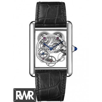 Réplica do Relógio Cartier Tank Louis Cartier Sapphire Skeleton W5310012