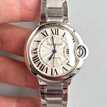 Réplica Ballon Bleu De Cartier 33MM W6920071 aco inoxidável Prata Dial