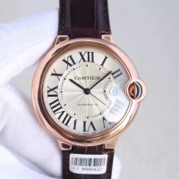 Réplica Ballon Bleu De Cartier 42MM WGBB0017 Ouro Rosa Prata Dial