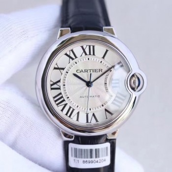 Réplica Ballon Bleu De Cartier Senhoras 36MM W6900556 aco inoxidável Prata Dial