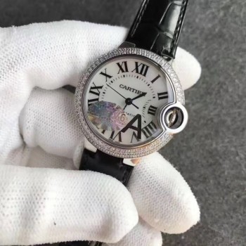 Réplica Ballon Bleu De Cartier W6920071 33MM aco inoxidável & Diamantes Marcas Brancas