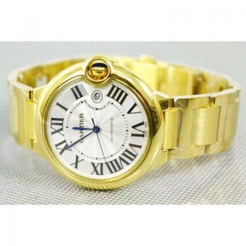 Réplica Cartier Ballon Bleu 42MM 24K Ouro Amarelo Plated Marcas Brancas