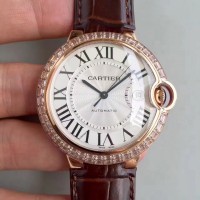 Réplica Cartier Ballon Bleu 42MM W6900651 Ouro Rosa & Diamantes Marcas Brancas