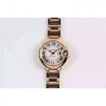 Réplica Cartier Ballon Bleu Senhoras W6920096 Ouro Rosa Prata Dial