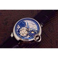 Réplica Cartier Ballon Bleu Tourbillon Moonphase aco inoxidável Skeleton Tourbillon 