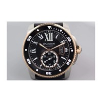 Réplica Cartier Diver aco inoxidável & Ouro Rosa Marcador Preto