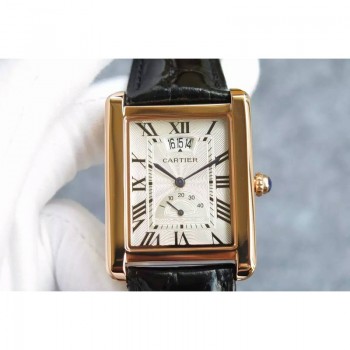 Réplica Cartier Tank Louis Cartier Extra Large W1560003 Ouro Rosa Marcas Brancas