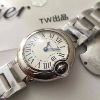 Réplica Ballon Bleu De Cartier W69010Z4 28MM aco inoxidável Marcas Brancas Quartzo 