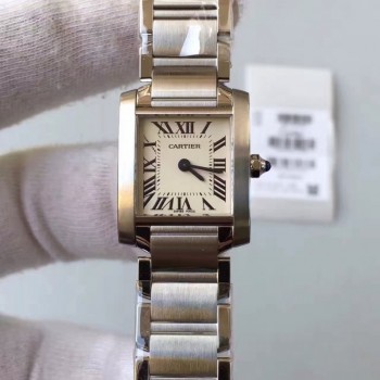 Réplica Cartier Tank Francaise Senhoras W51008Q25 20MM x 35MM aco inoxidável Marcas Brancas Quartzo 