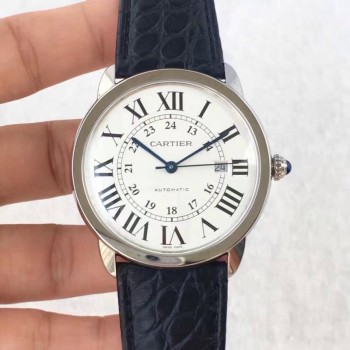 Réplica Ronde Solo De Cartier W6701010 42MM aco inoxidável Marcas Brancas