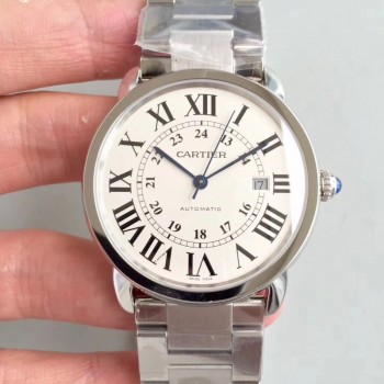 Réplica Ronde Solo De Cartier W6701011 42MM aco inoxidável Marcas Brancas