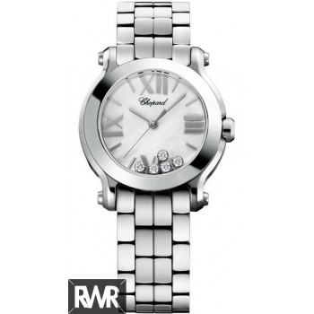 Réplica relogio Chopard Happy Sport Round Quartzo 30mm Senhoras 278509-3006