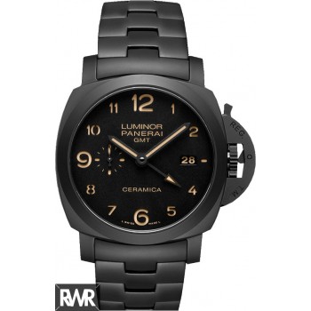 Réplica do relógio Panerai Luminor 1950 Tuttonero 3 Dias GMT Automático PAM00438