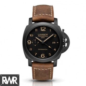 Réplica relogio Panerai Luminor 1950 3 Dias GMT Automático Cerâmica 44mm PAM00441