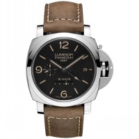 Réplica Panerai Luminor 1950 10 dias GMT Mostrador preto PAM00533