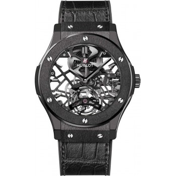 Hublot Classic Fusion Skeleton Tourbillon Todo Preto 45mm 505.CM.0140.LR