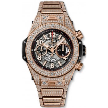 Pulseira Hublot Big Bang Unico King Gold Pave 411.OX.1180.OX.3704