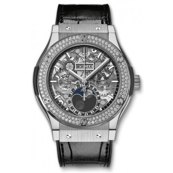 Hublot Classic Fusion Aerofusion Moonphase Diamantes Titanium 517.NX.0170.LR.1104