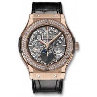 Hublot Classic Fusion Aerofusão Moonphase King Gold Diamonds 517.OX.0180.LR.1104