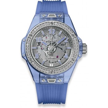 Hublot Big Bang One Click Blue Sapphire Diamonds 39mm 465.JL.4802.RT.1204