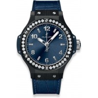 Hublot Big Bang Cerâmica Azul Diamantes 38mm 361.CM.7170.LR.1204