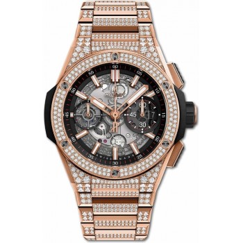 Pulseira Integral Hublot Big Bang Rose 'King' Ouro Pavé Diamantes 42mm 451.OX.1180.OX.3704