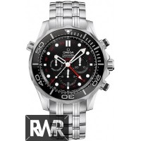 Réplica relogio Omega Seamaster Diver 300m Co-Axial GMT Cronógrafo 44mm 212.30.44.52.01.001