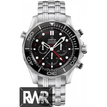 Réplica relogio Omega Seamaster Diver 300m Co-Axial GMT Cronógrafo 44mm 212.30.44.52.01.001