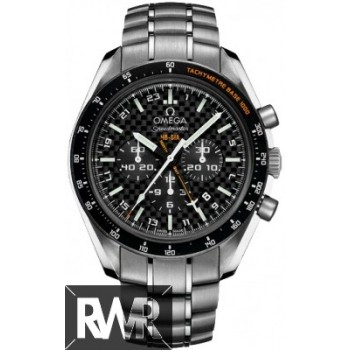 Réplica do relógio Omega Speedmaster Specialties HB-SIA Co-Axial GMT Cronógrafo 321.90.44.52.01.001