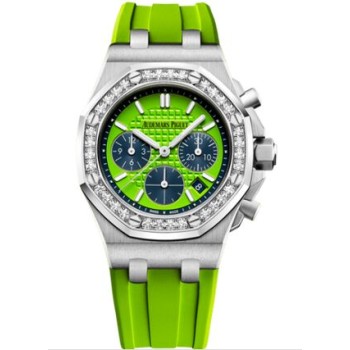 Réplica Relógio Audemars Piguet Royal Oak OffShore 26231 Lady Cronógrafo Aço Inoxidável Relógio Diamante Verde