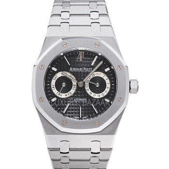 Réplica Relógio Audemars Piguet Royal Oak Day-Date, mostrador preto-aço inoxidável na pulseira 26330.ST.OO.1220ST.01