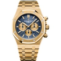 Réplica Relógio Audemars Piguet Royal Oak Cronógrafo 41 Relógio Pulseira Azul Ouro Amarelo