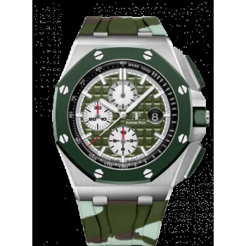 Réplica Relógio Audemars Piguet Royal Oak Offshore 42 Aço Inoxidável/Cerâmica/Cáqui/Borracha 26400SO.OO.A055CA.01