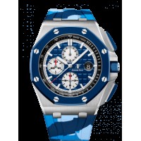 Réplica Relógio Audemars Piguet Royal Oak Offshore 42 Aço Inoxidável/Cerâmica/Marinha/Borracha 26400SO.OO.A335CA.01