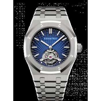 Réplica Relógio Audemars Piguet Royal Oak Ultra Thin Tourbillon Titânio/Azul Fumado Evolutivo/Yoshida 26522TI.OO.1220TI.01