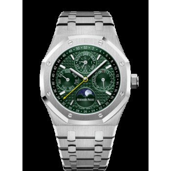 Réplica Relógio Audemars Piguet Royal Oak Calendário Perpétuo 41 Relógio Aço Inoxidável/Verde 26606ST.OO.1220ST.01