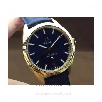 Réplica Omega Constellation Globemaster 39MM Ouro Amarelo Marcador Azul 