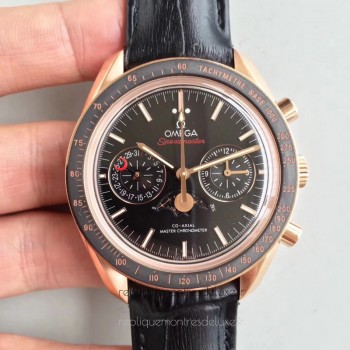 Réplica Omega Speedmaster Moonrelógios Moonphase Chronograph 304.63.44.52.01.001 Ouro Rosa Marcador preco 