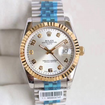 Réplica Rolex Datejust 36 116233 36MM Aco Inoxidável & Ouro Amarelo Ródio Dial