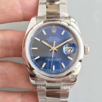 Réplica Rolex Datejust 36MM 116200 Aco Inoxidável Marcador Azul