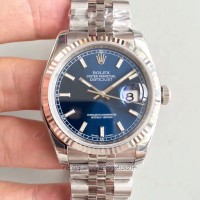 Réplica Rolex Datejust 36MM 116234 Aco Inoxidável Marcador Azul